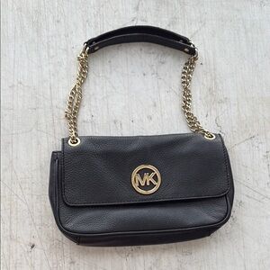 Michael Kors Black Leather Shoulder Bag